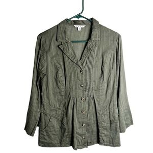 CAbi - Green Got You Covered Jacket‎ with Pockets - Sz. S
